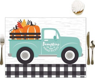 Big Dot Of Happiness Happy Fall Truck - Party Table Decorations - Pumpkin Party Placemats - 16 Ct