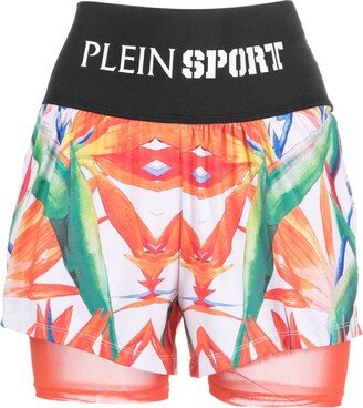 Floral-Print Double-Layered Cotton Running Shorts-AA