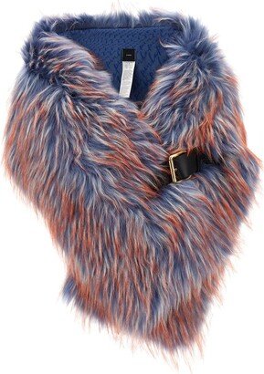 Faux-Fur Buckle Detailed Scarf