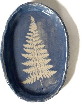 Fern Pottery Dish. Ceramic Soap Ring Holder. Spoon Rest. Botanical Art. Symbol Of Health & Wellness. Bath Accessory. Rustic Decor