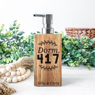 Personalized Solid Wood Soap Dispenser | Dorm Decor Dorm Bathroom Custom Soap Pump