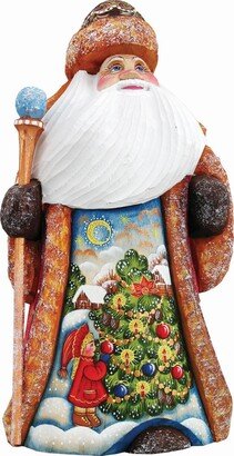 G.DeBrekht Woodcarved Hand Painted Santa Trim A Tree Figurine
