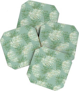 Jacqueline Maldonado Palms Overlay Green Set of 4 Coasters