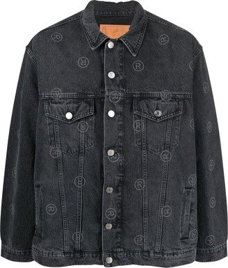 Motif-Print Denim Jacket