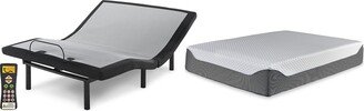 14 Inch Chime Elite Black/White 2-Piece Mattress Package-AB