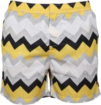 Zig-Zag Printed Swim Shorts-AC