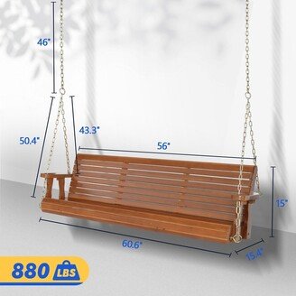 NO 3-person Wood Porch Swing