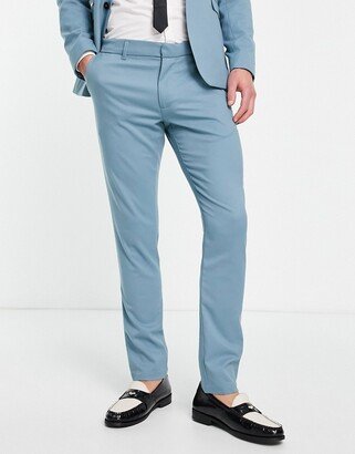 skinny suit pants in turquoise