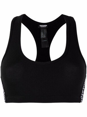 Side Logo-Print Sports Bra