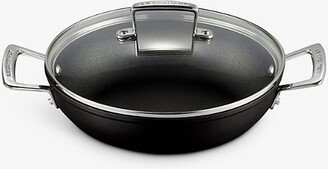 Toughened Non-Stick Shalllow Aluminium Casserole Dish With Glass lid 24cm