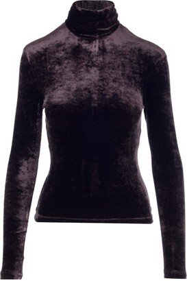 Turtleneck Velvet Jumper