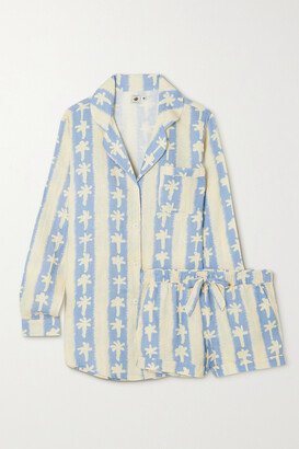 Net Sustain Printed Linen Pajama Set - Blue