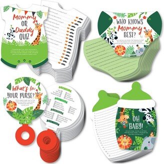 Big Dot of Happiness Jungle Party Animals - 4 Safari Zoo Animal Baby Shower Games - 10 Cards Each - Gamerific Bundle