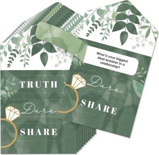 Big Dot of Happiness Boho Botanical Bride - Greenery Bridal Shower and Wedding Party Game Pickle Cards - Truth, Dare, Share Pull Tabs - Set of 12