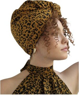 The Wrap Life | Leopard Head Wrap in Umber