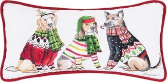 Dog Trio Printed Throw Pillow