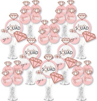 Big Dot of Happiness Bride Squad - Rose Gold Bridal Shower or Bachelorette Party Centerpiece Sticks - Showstopper Table Toppers - 35 Pieces