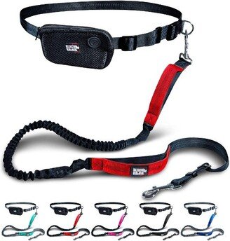 Black Rhino 5 ft Hands Free Dog Leash for Medium to Large dogs - Black & Red