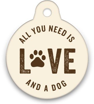 Pet Tags: All You Need Circle Pet Tag, Beige