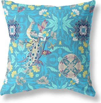 Amrita Sen Designs Amrita Sen Everest Peacock Indoor Outdoor Pillow Zip