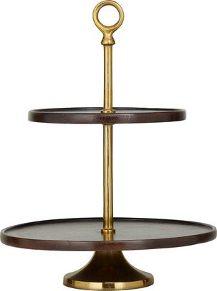 Studio 350 Brown Wood Modern Tiered Server