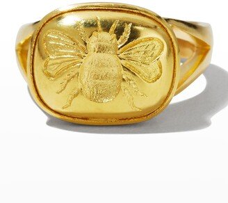 Gold 'Fat Bee' Ring with Split Shank