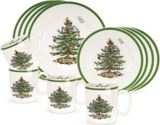 Christmas Tree 12-Piece Dinnerware Set, Service for 4