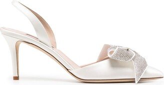 Emmanuel bow-embellished slingback pumps