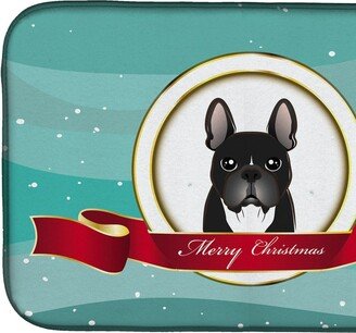 14 in x 21 in French Bulldog Merry Christmas Dish Drying Mat