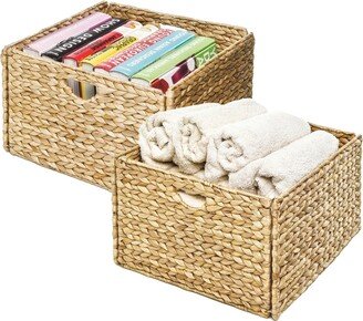 Woven Hyacinth Storage Cube Basket, Set Of 2