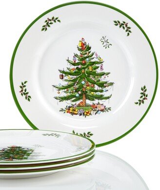 Christmas Tree Melamine Dinner Plate, Set of 4