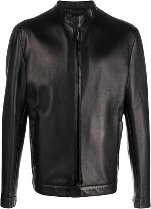 Slim-Cut Leather Jacket