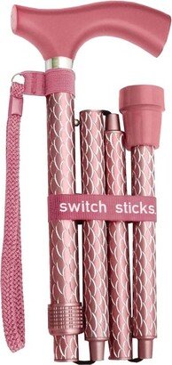 Switch Sticks Rose Gold Aluminum Folding Cane 32 to 37 Inch Height