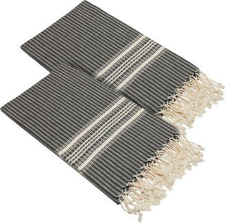 Linum Home Textiles Luxe Herringbone Pestemal Pack of 2 100% Turkish Cotton Beach Towel