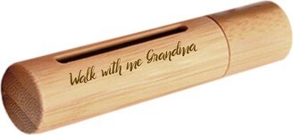 New Engraved Walk With Me Grandma Sandalwood Cremation Urn/Scattering Tube Window - Fits Pocket Or Purse, Tsa Compliant