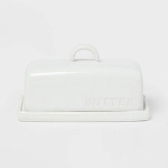 Stoneware Hand Lettered Butter Dish