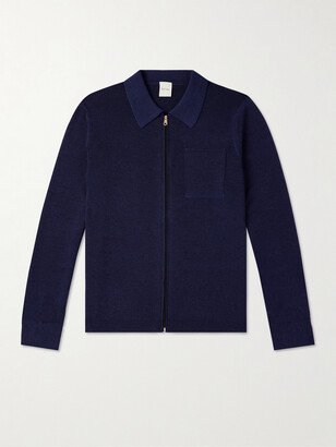 Merino Wool Zip-Up Cardigan-AA