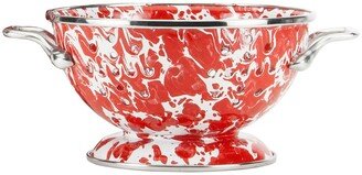 Red Swirl Enamelware Collection 1 Quart Colander