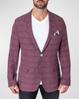 Men's Unconstructed Grid Blazer