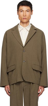 XENIA TELUNTS Brown Notched Lapel Blazer