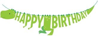 Party Central Club Pack of 12 Green Happy Birthday Dinosaur Boy Party Banner 66