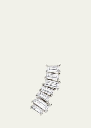 14K White Gold Baguette Lab Created/VRAI Created Diamond Ear Climber, Single