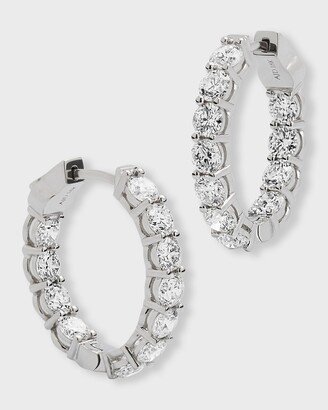 Neiman Marcus Diamonds 18K White Gold Diamond Small Hoop Earrings