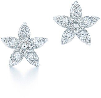 Sunburst Flower Diamond Stud Earrings