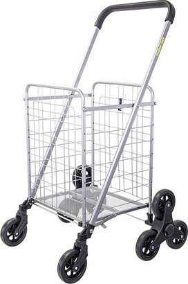 Stair Climber Cruiser Cart Shopping Grocery Rolling Folding Laundry Basket on Wheels Foldable Utility Trolley Compact Lightweight Collapsible