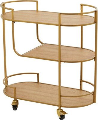 Contemporary Metal and Wood Bar Cart Gold - Olivia & May