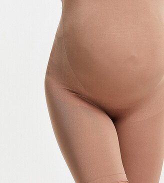 Mamalicious Maternity overbump shapewear shorts in light brown