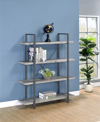 Grey Driftwood 4-tier Open Back Bookcase