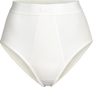 Cotton Rib High-Waisted Brief | Bone