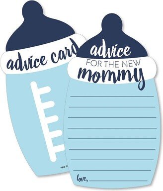 Big Dot of Happiness Baby Boy - Blue Bottle Baby Shower Advice Cards - Set of 20